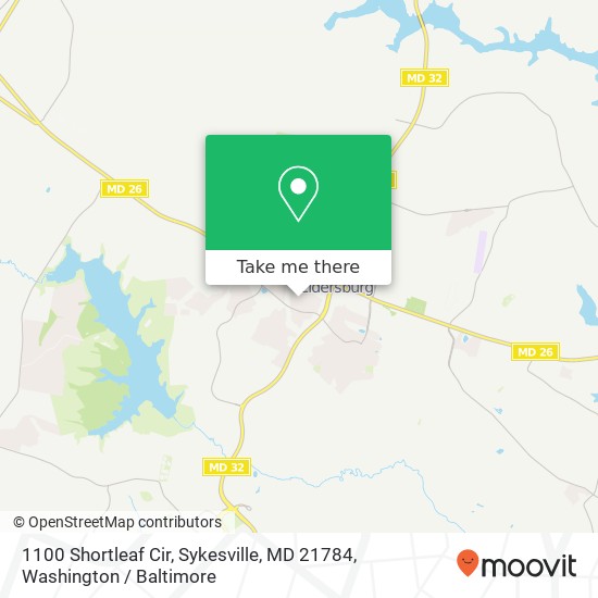 Mapa de 1100 Shortleaf Cir, Sykesville, MD 21784