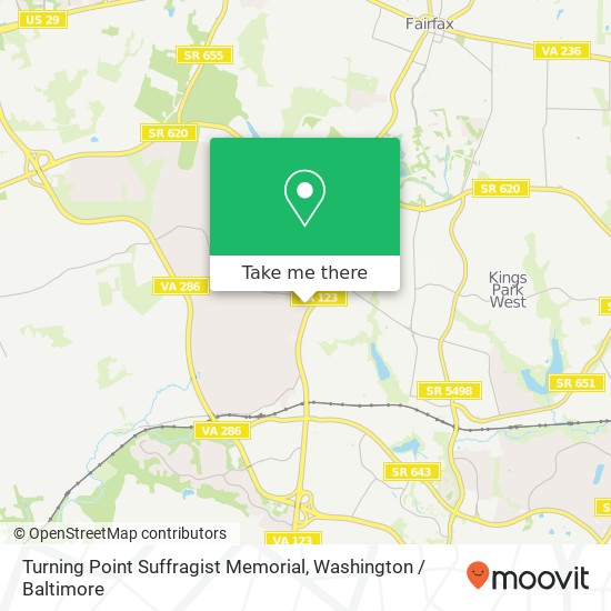 Turning Point Suffragist Memorial map