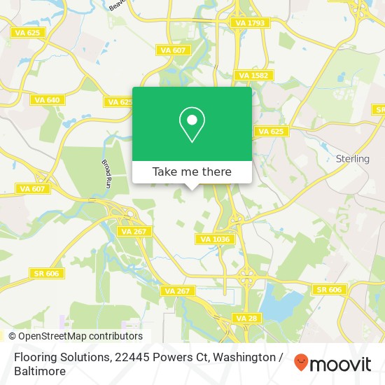 Mapa de Flooring Solutions, 22445 Powers Ct