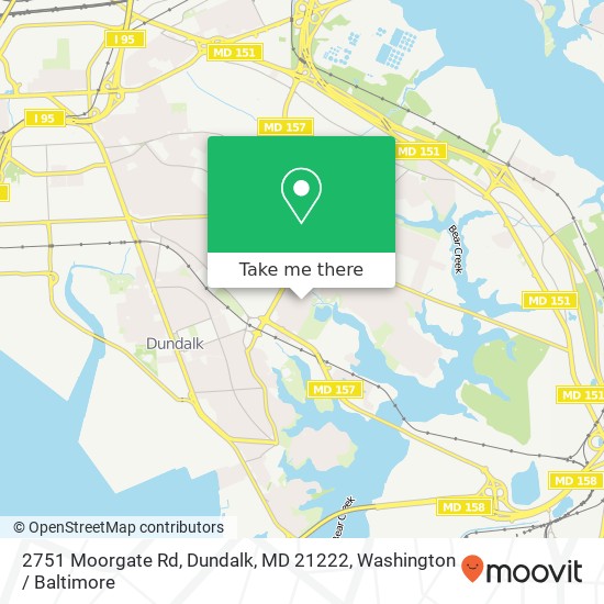 Mapa de 2751 Moorgate Rd, Dundalk, MD 21222