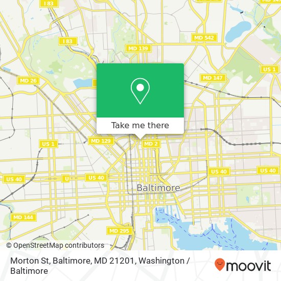 Mapa de Morton St, Baltimore, MD 21201