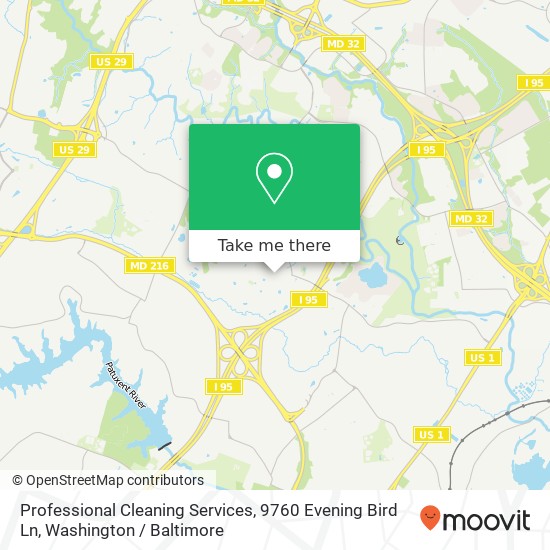 Mapa de Professional Cleaning Services, 9760 Evening Bird Ln