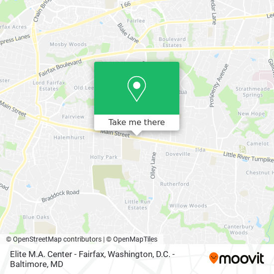 Elite M.A. Center - Fairfax map