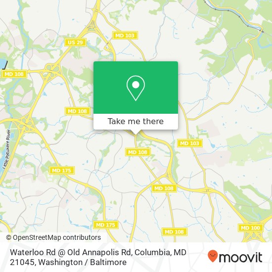 Mapa de Waterloo Rd @ Old Annapolis Rd, Columbia, MD 21045