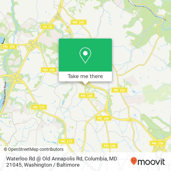 Waterloo Rd @ Old Annapolis Rd, Columbia, MD 21045 map