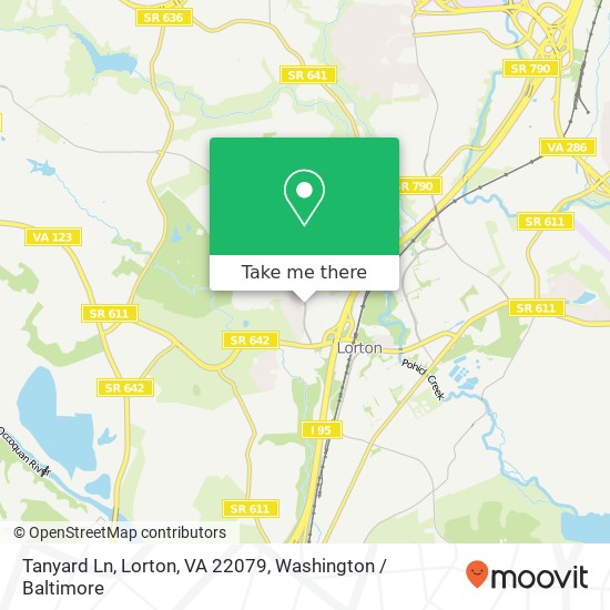 Mapa de Tanyard Ln, Lorton, VA 22079