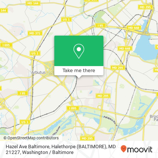 Mapa de Hazel Ave Baltimore, Halethorpe (BALTIMORE), MD 21227