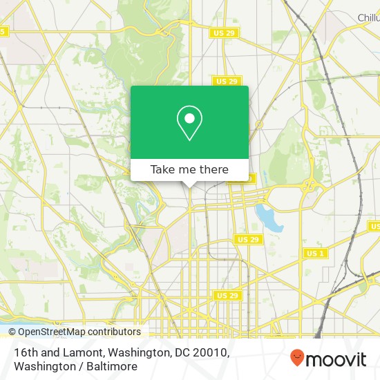 Mapa de 16th and Lamont, Washington, DC 20010