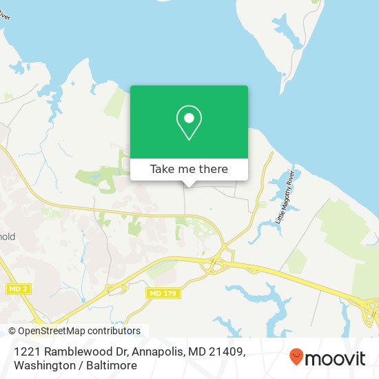 Mapa de 1221 Ramblewood Dr, Annapolis, MD 21409