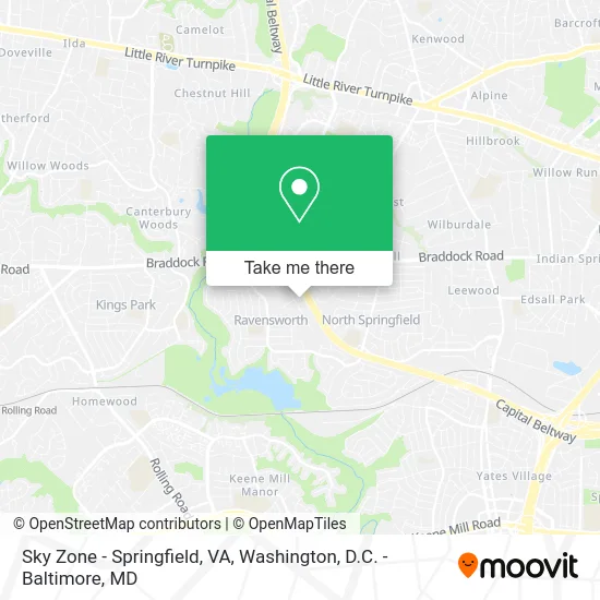 Sky Zone - Springfield, VA map
