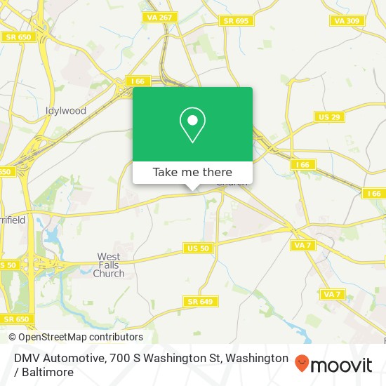 Mapa de DMV Automotive, 700 S Washington St