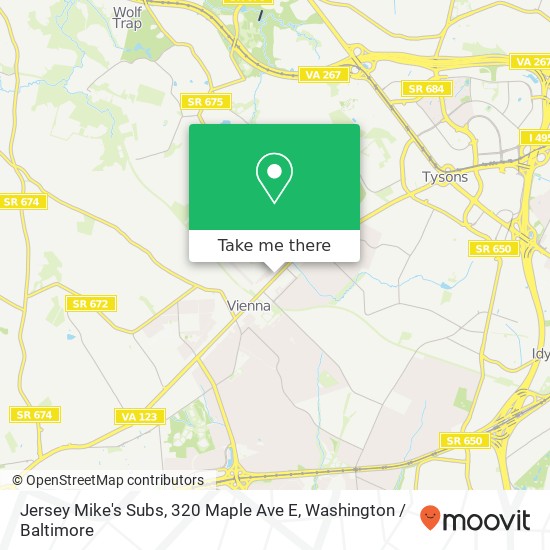 Mapa de Jersey Mike's Subs, 320 Maple Ave E