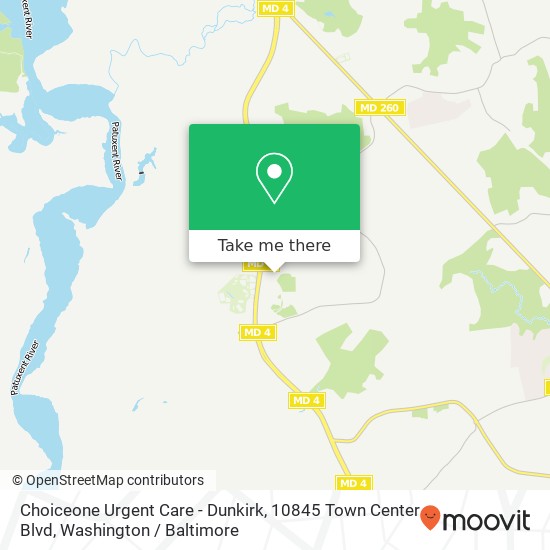 Mapa de Choiceone Urgent Care - Dunkirk, 10845 Town Center Blvd