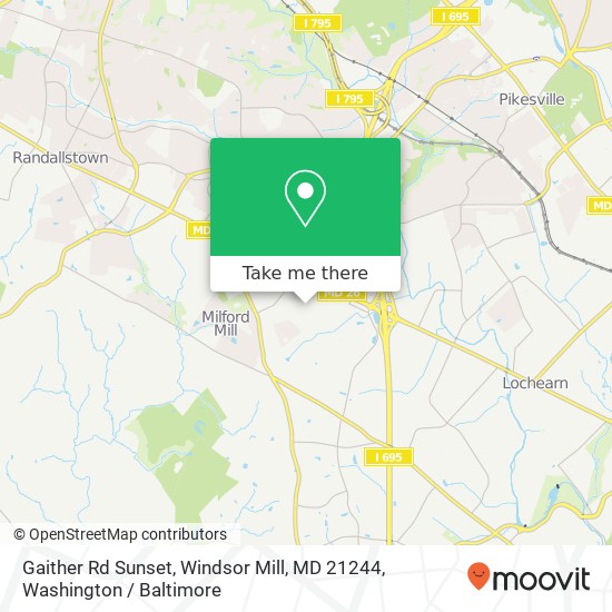 Gaither Rd Sunset, Windsor Mill, MD 21244 map