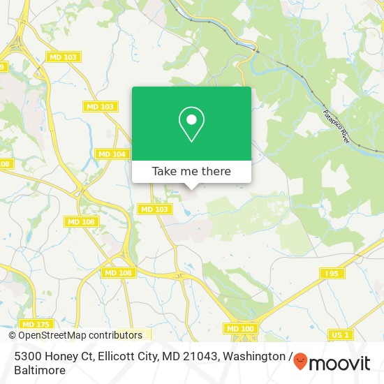 Mapa de 5300 Honey Ct, Ellicott City, MD 21043