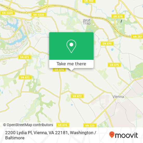 Mapa de 2200 Lydia Pl, Vienna, VA 22181