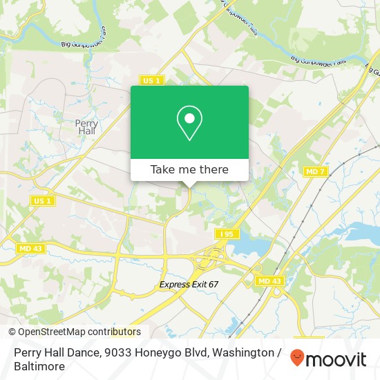 Mapa de Perry Hall Dance, 9033 Honeygo Blvd