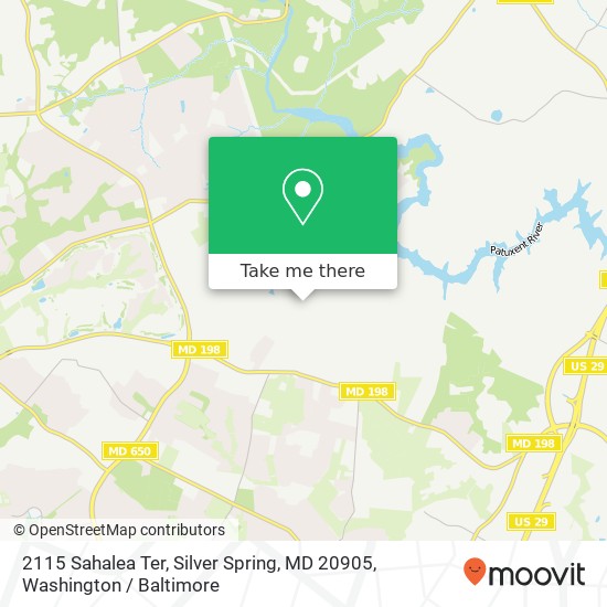 Mapa de 2115 Sahalea Ter, Silver Spring, MD 20905