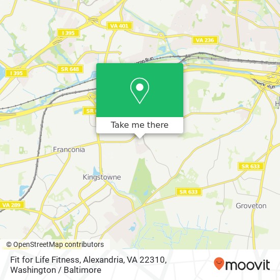 Mapa de Fit for Life Fitness, Alexandria, VA 22310