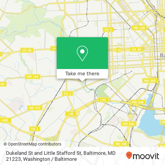 Mapa de Dukeland St and Little Stafford St, Baltimore, MD 21223