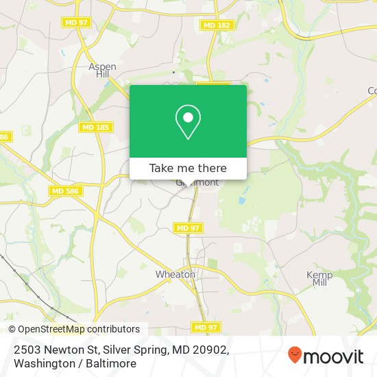 Mapa de 2503 Newton St, Silver Spring, MD 20902