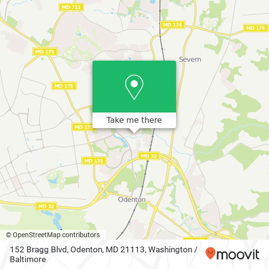 Mapa de 152 Bragg Blvd, Odenton, MD 21113