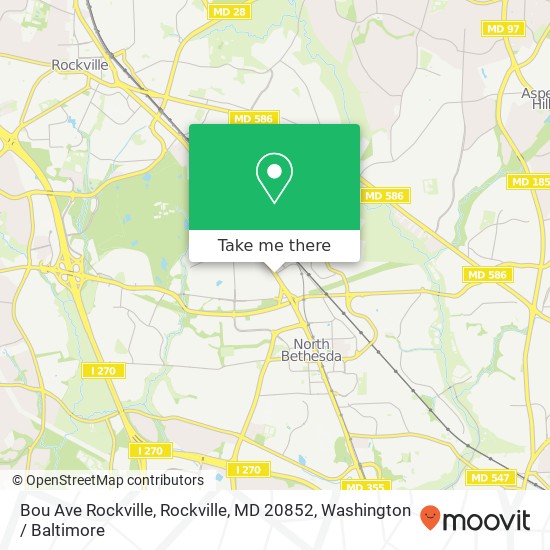 Mapa de Bou Ave Rockville, Rockville, MD 20852