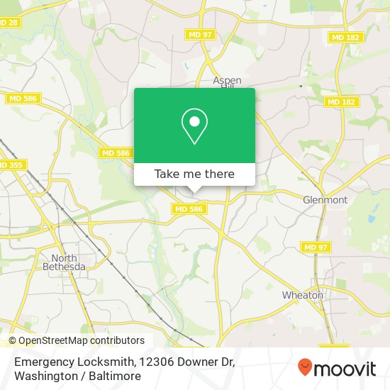 Mapa de Emergency Locksmith, 12306 Downer Dr