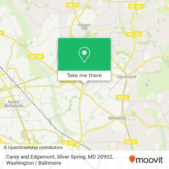 Mapa de Carey and Edgemont, Silver Spring, MD 20902