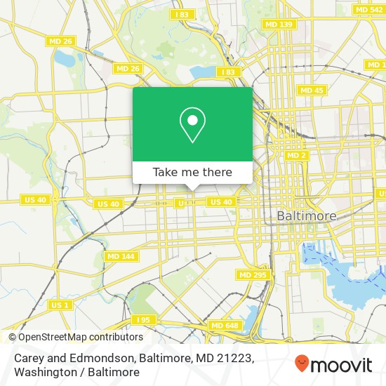 Carey and Edmondson, Baltimore, MD 21223 map