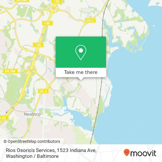 Mapa de Rios Osorio's Services, 1523 Indiana Ave