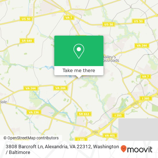 3808 Barcroft Ln, Alexandria, VA 22312 map