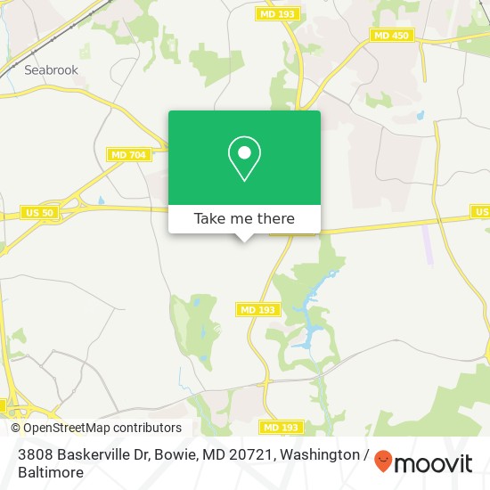 Mapa de 3808 Baskerville Dr, Bowie, MD 20721