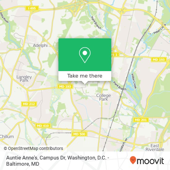 Auntie Anne's, Campus Dr map