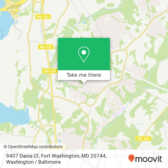 Mapa de 9407 Dania Ct, Fort Washington, MD 20744