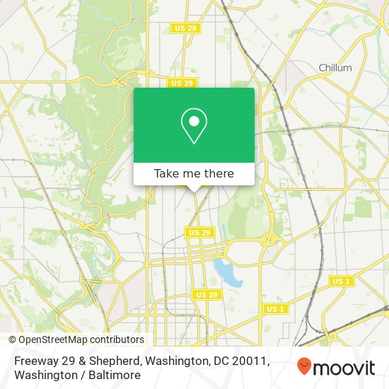 Freeway 29 & Shepherd, Washington, DC 20011 map