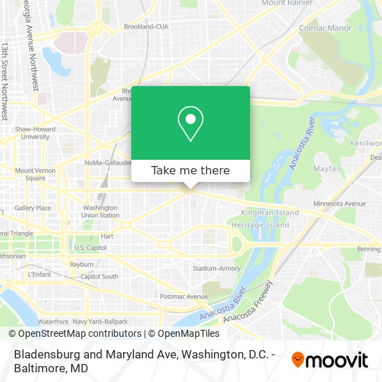 Bladensburg and Maryland Ave map