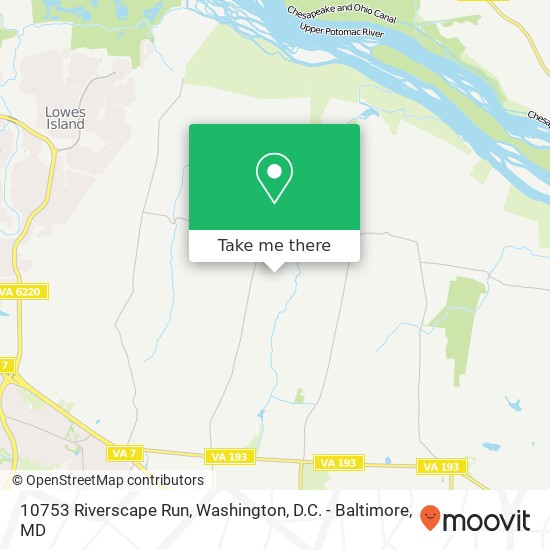 Mapa de 10753 Riverscape Run, Great Falls, VA 22066