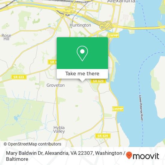 Mary Baldwin Dr, Alexandria, VA 22307 map