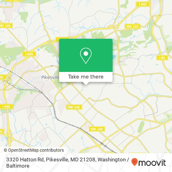 Mapa de 3320 Hatton Rd, Pikesville, MD 21208