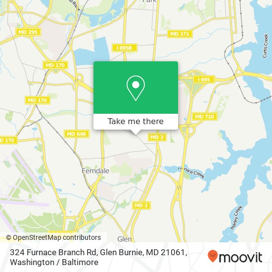 Mapa de 324 Furnace Branch Rd, Glen Burnie, MD 21061