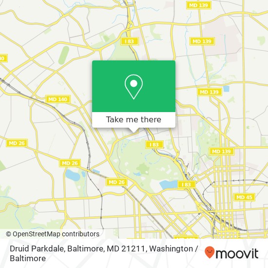 Druid Parkdale, Baltimore, MD 21211 map