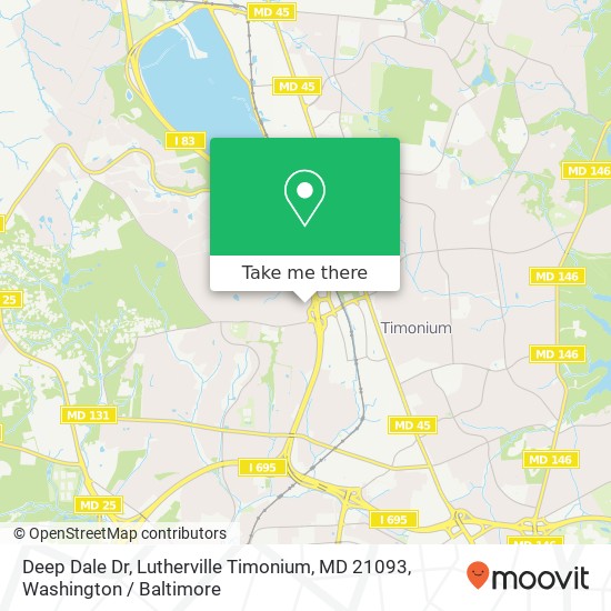 Mapa de Deep Dale Dr, Lutherville Timonium, MD 21093