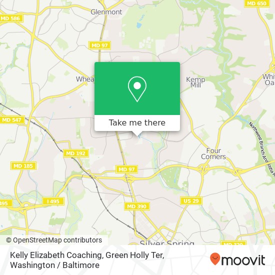 Kelly Elizabeth Coaching, Green Holly Ter map