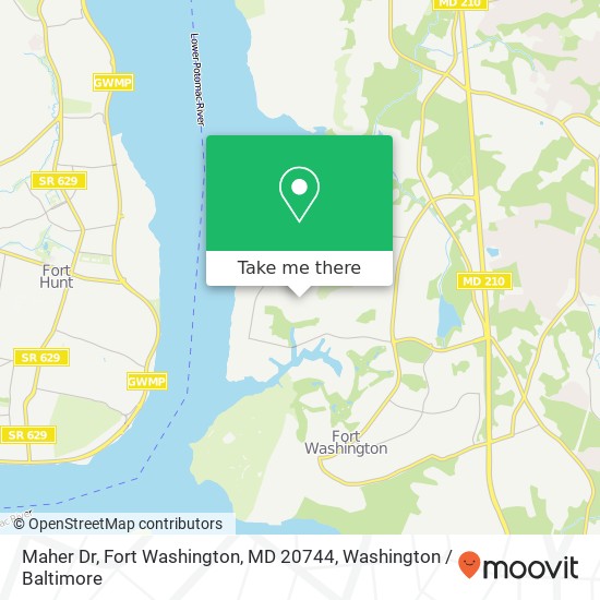 Mapa de Maher Dr, Fort Washington, MD 20744