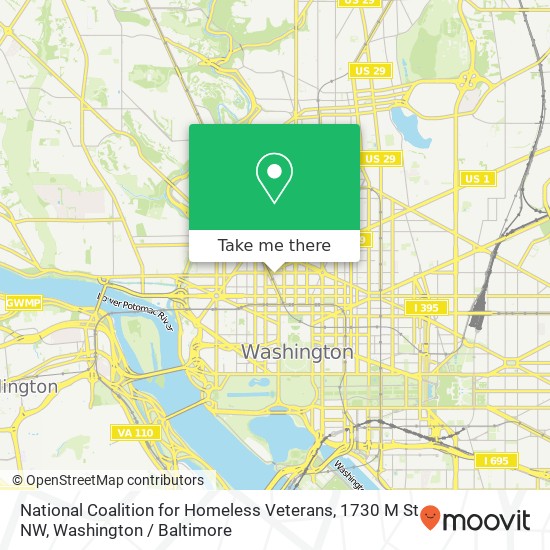 National Coalition for Homeless Veterans, 1730 M St NW map