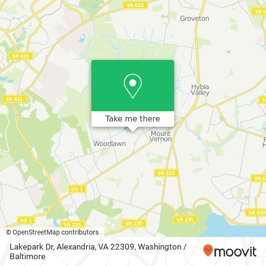 Mapa de Lakepark Dr, Alexandria, VA 22309