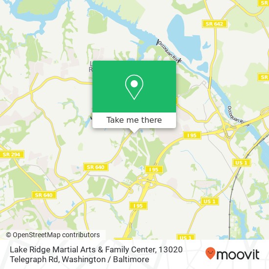 Mapa de Lake Ridge Martial Arts & Family Center, 13020 Telegraph Rd
