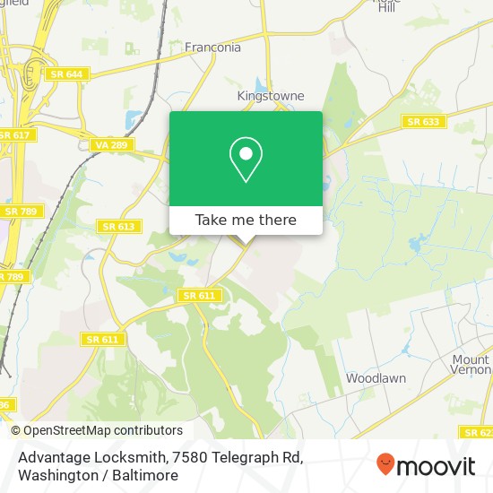 Mapa de Advantage Locksmith, 7580 Telegraph Rd
