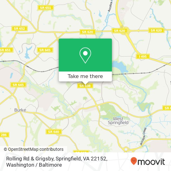 Rolling Rd & Grigsby, Springfield, VA 22152 map